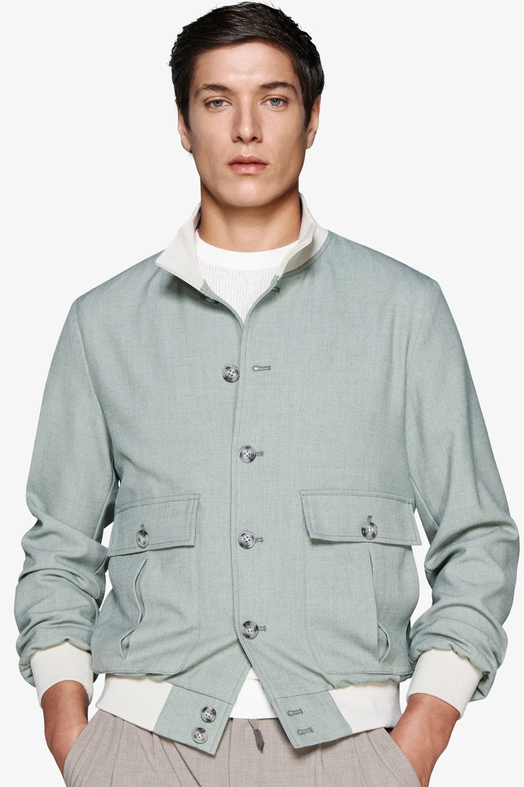 Bomber corto salvia