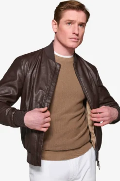 Bomber in ecopelle moro