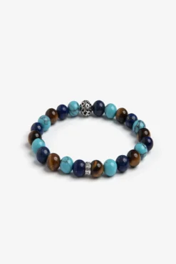 Bracciale perle medie celeste