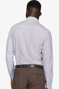 Camicia a righe operata moro
