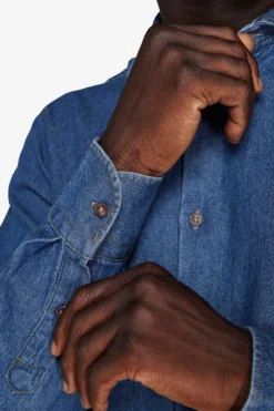 Camicia denim lavaggio scuro chambray