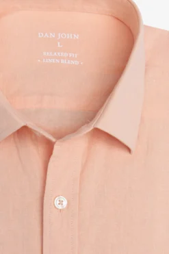 Camicia misto lino albicocca