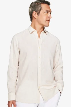 Camicia misto lino relaxed beige