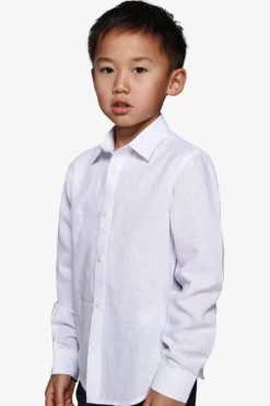 Camicia misto lino relaxed bianca Kids