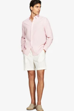 Camicia misto lino relaxed rosa