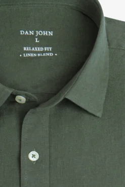Camicia misto lino verde