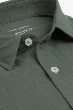 Camicia misto lino verde