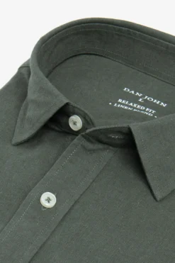 Camicia misto lino verde
