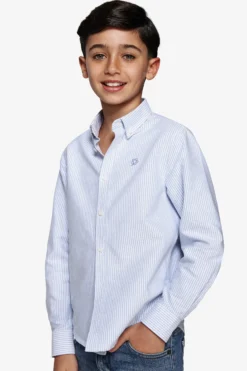Camicia oxford a righe celeste Kids