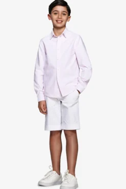 Camicia oxford a righe rosa Kids
