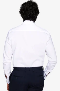 Camicia piquet polso gemelli bianca slim