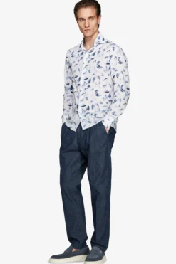 Camicia stampa all over blu