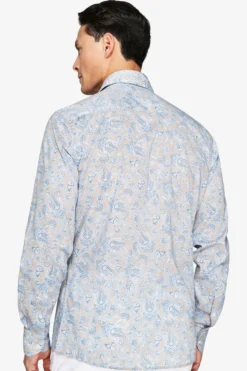 Camicia stampa all over tortora