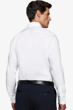 Camicia stretch unita bianca slim