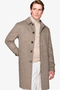 Cappotto Pied de Poule tortora