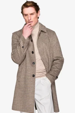 Cappotto Pied de Poule tortora