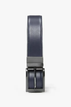 Cintura classica double face blu/bordeaux
