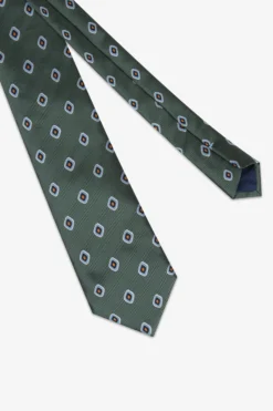 Cravatta herringbone disegno astratto verde