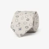 Cravatta jacquard fantasia geometrica beige