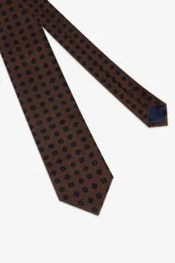 Cravatta jacquard micro fiore moro