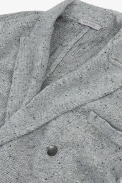 Giacca in maglia doppiopetto grigio chiaro