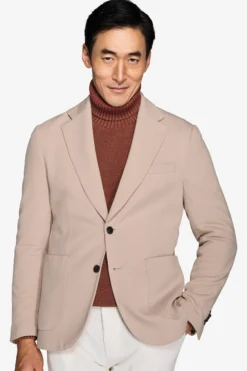 Giacca jersey stretch beige