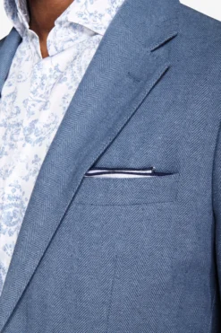 Giacca misto lino Herringbone avion
