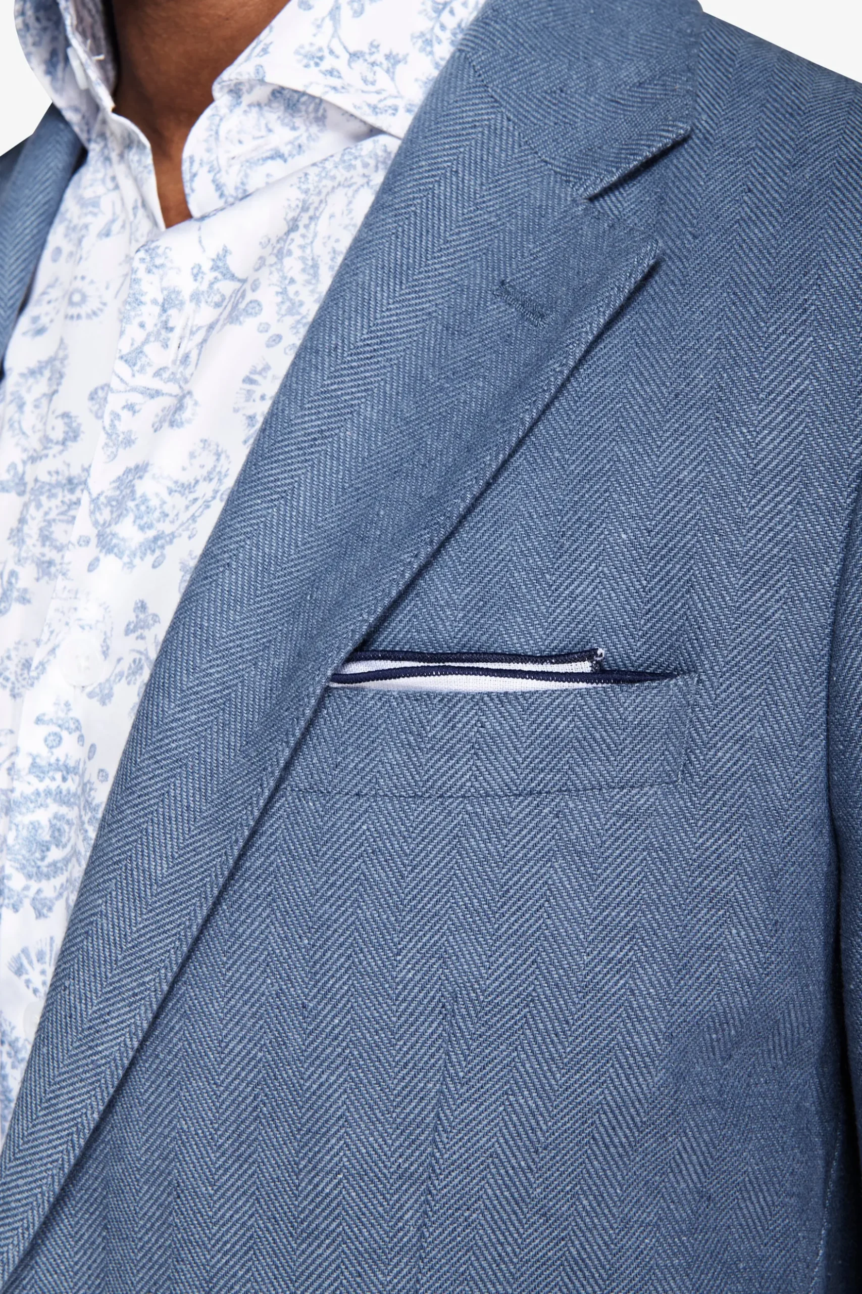 Giacca misto lino Herringbone avion