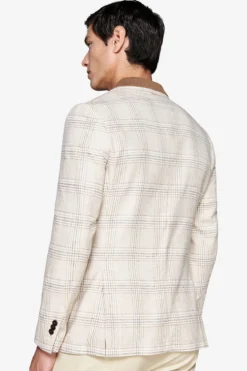 Giacca misto lino overcheck sabbia
