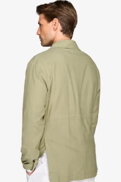 Giacca sahariana misto lino militare