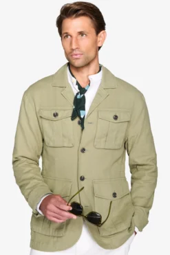 Giacca sahariana misto lino militare