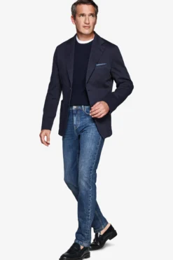 Giacca stretch armaturata blu