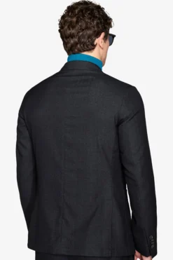 Giacca twill melange nera