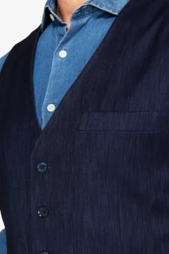 Gilet effetto denim blu scuro