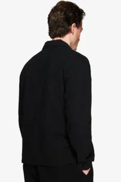 Giubbotto misto lino nero 