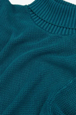 Maglia dolcevita armaturata petrolio