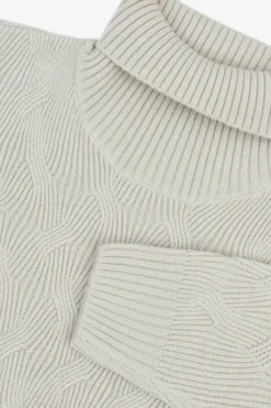 Maglia dolcevita a treccia discontinua ghiaccio