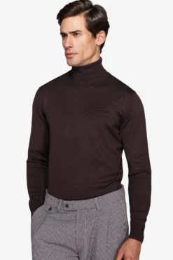 Maglia dolcevita basic marrone