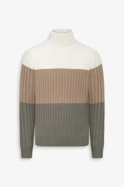 Maglia dolcevita costa piatta salvia
