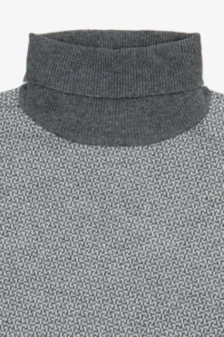 Maglia dolcevita fantasia grigio chiaro