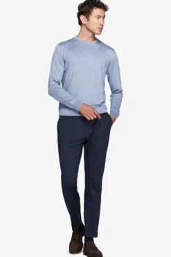 Maglia girocollo basic celeste