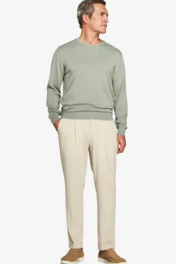 Maglia girocollo basic in cotone verde chiaro