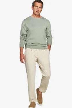 Maglia girocollo basic in cotone verde chiaro