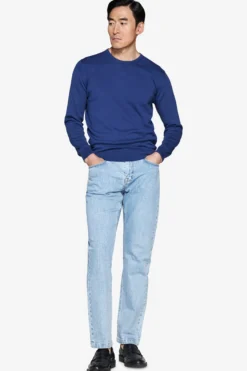 Maglia girocollo basic in cotone royal