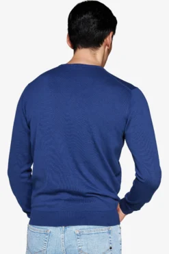 Maglia girocollo basic in cotone royal