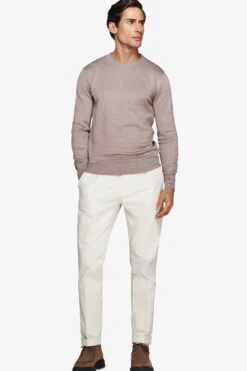 Maglia girocollo basic tortora