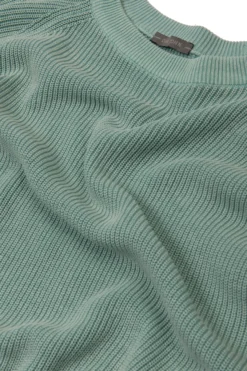 Maglia girocollo costina menta