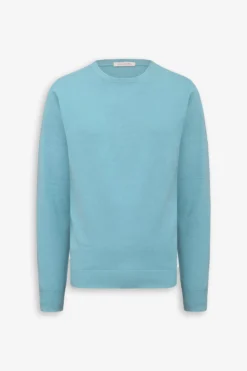 Maglia girocollo cotone turchese