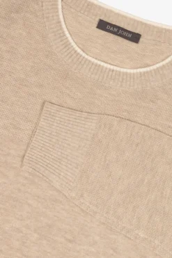 Maglia girocollo effetto melange sabbia