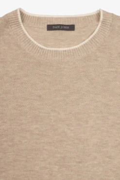 Maglia girocollo effetto melange sabbia